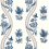Papel pintado Ribbon Floral Thibaut Blue and white T36423