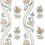 Papel pintado Ribbon Floral Thibaut Beige and Spa Blue T36425