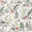 Papier peint Mushroom Garden Toile York Wallcoverings Red/Green RT7891