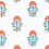 Papier peint Tybee Bud Thibaut French blue and Coral T16213