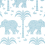Papier peint Elephant Thibaut French blue T16204