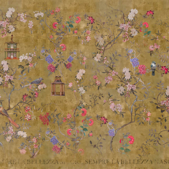 Papel pintado panorámico Oriental Gold