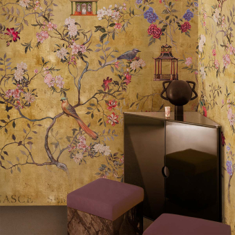 Papel pintado panorámico Oriental Gold
