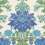 Papel pintado Poppies Cole and Son Sapphire, Cerulean and Moss on Stone 128/7035