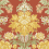 Papel pintado Poppies Cole and Son Soft Yellow, Cream and Spring Green on Terracotta 128/7037