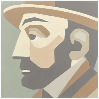 Azulejo de cemento Retrato de Cézanne