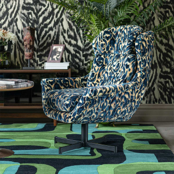 Sillón John Swivel Blu Selvaggio
