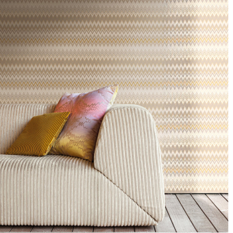 Papel pintado en zigzag multicolor