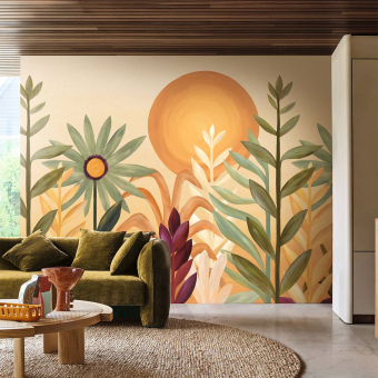 Papel pintado panorámico Jardín de cactus