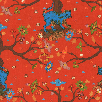 Tela Tree Of Lide Coral Linen