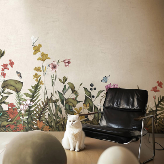 Papel pintado panorámico Jardin Sauvage multicolor
