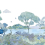 Papel pintado panor&aacute;mico Laguna Kariokas Blue on White PANO-LAGUNA-Blue-on-White-02