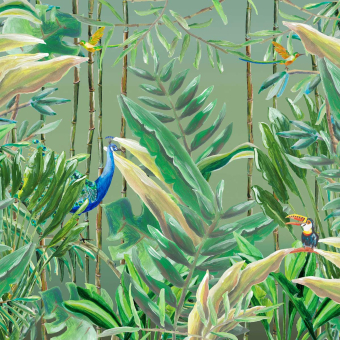 Papel pintado panorámico Mural Forest Original Jungle Forest