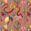 Papel pintado Lush Garden Catchii Rose corail W100553