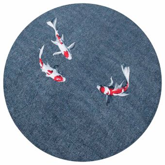 Alfombra Pop Japanese Pond redonda para interior y exterior