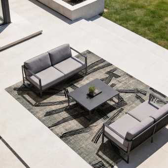 Alfombra Kanji rectangular para interior y exterior