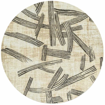 Alfombra Kanji redonda para interior y exterior