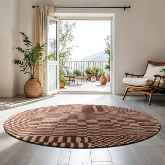 Alfombra bereber redonda para interior y exterior